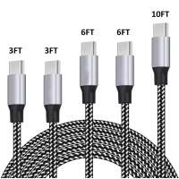 USB Type-c Cord 1m 2m 3m Durable End  Fast Charging Nylon Braided USB Type-C to Type-A 2.0 Male Charger Cable for Samsung Galaxy