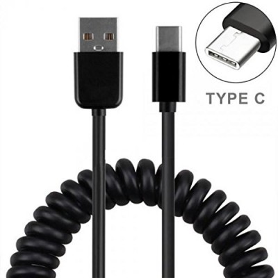 USB C charger cable PVC Coiled Wire Type c data cable