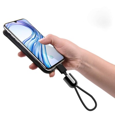 Waterproof Mental case Micro USB cable for Android Smart phone Keychain charger